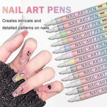 Nail Art Pens Set of 12 Colors