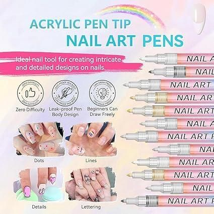 Nail Art Pens Set of 12 Colors
